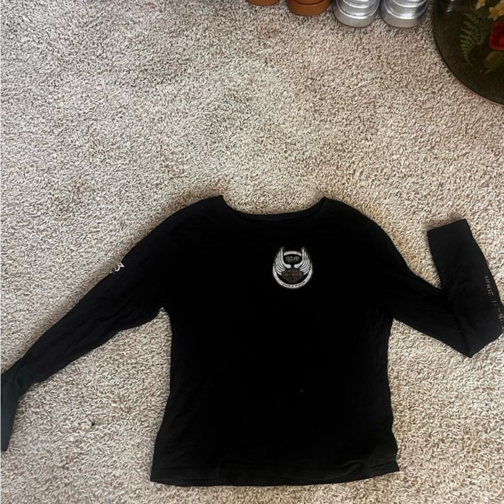 Harley-Davidson Black Cotton LongSleeve - Picture 2 of 3